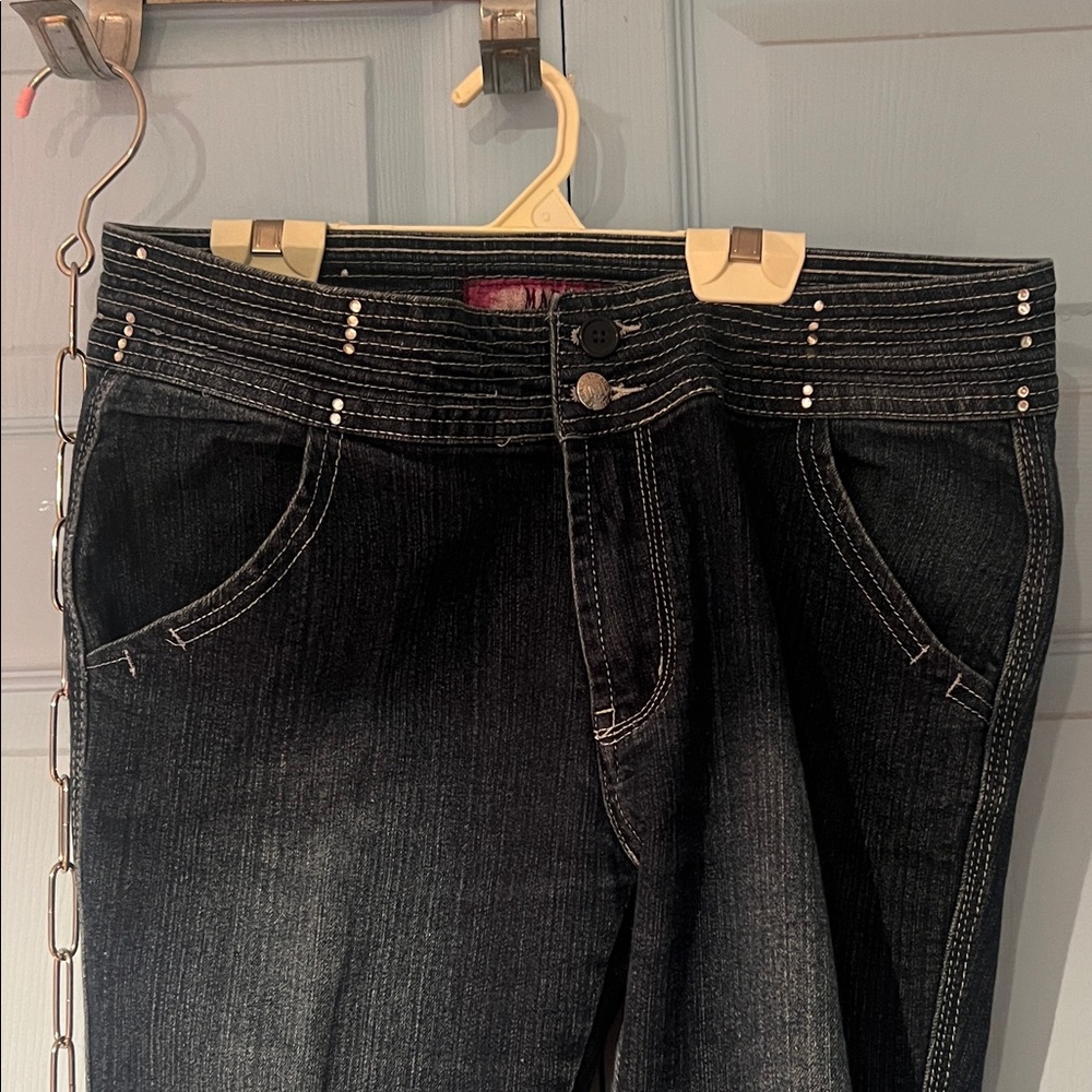 Vintage Mark Strauss Bedazzled waist jeans